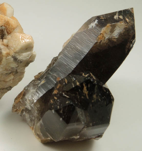 Microcline and Smoky Quartz (2 specimens) from southeast flank of Mount Anderson, Pemigewasset Wilderness, Grafton County, New Hampshire