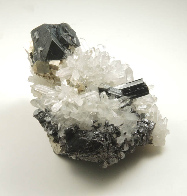 Sphalerite, Ferberite, Pyrite and Quartz from Kara Oba (Dzhambul), Betpakdala Desert, Karaganda Oblast', Kazakhstan