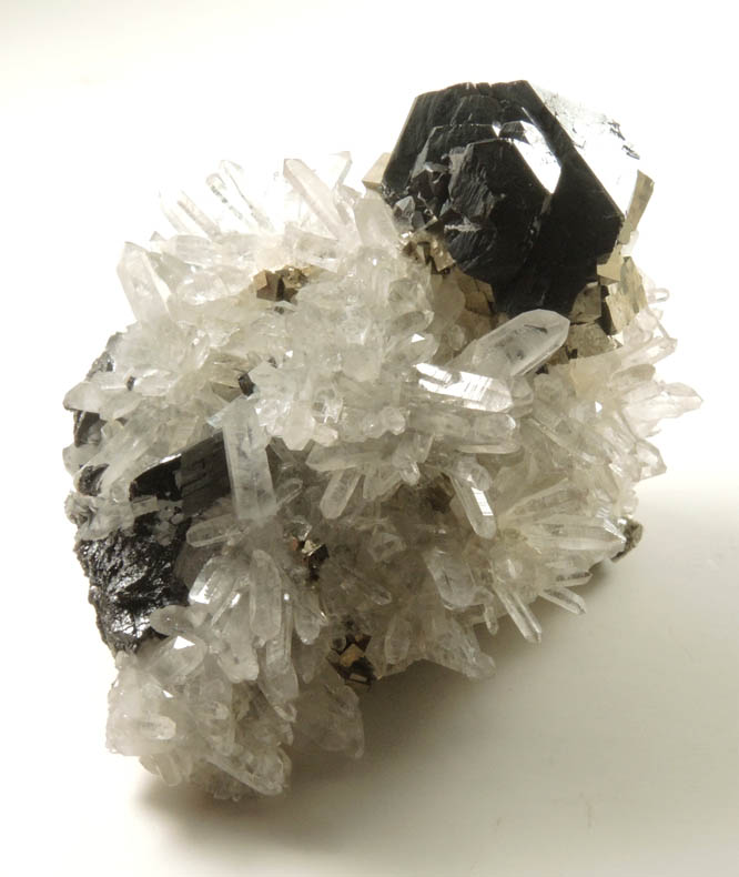 Sphalerite, Ferberite, Pyrite and Quartz from Kara Oba (Dzhambul), Betpakdala Desert, Karaganda Oblast', Kazakhstan