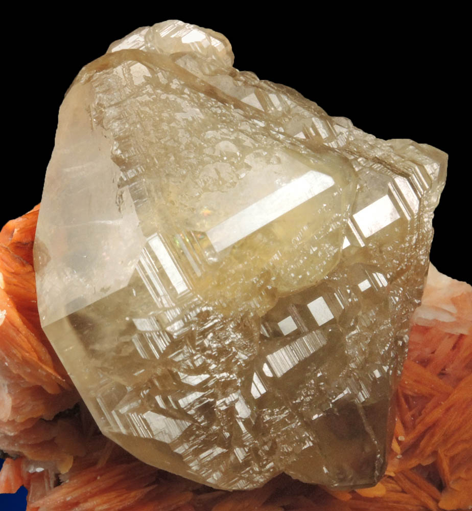 Cerussite on Barite over Galena from Mibladen, Haute Moulouya Basin, Zeida-Aouli-Mibladen belt, Midelt Province, Morocco