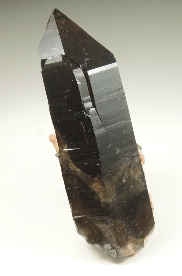 Quartz var. Smoky Quartz (Dauphin� Law Twin) from Boulder at the Knob, Center Ossipee, Carroll County, New Hampshire