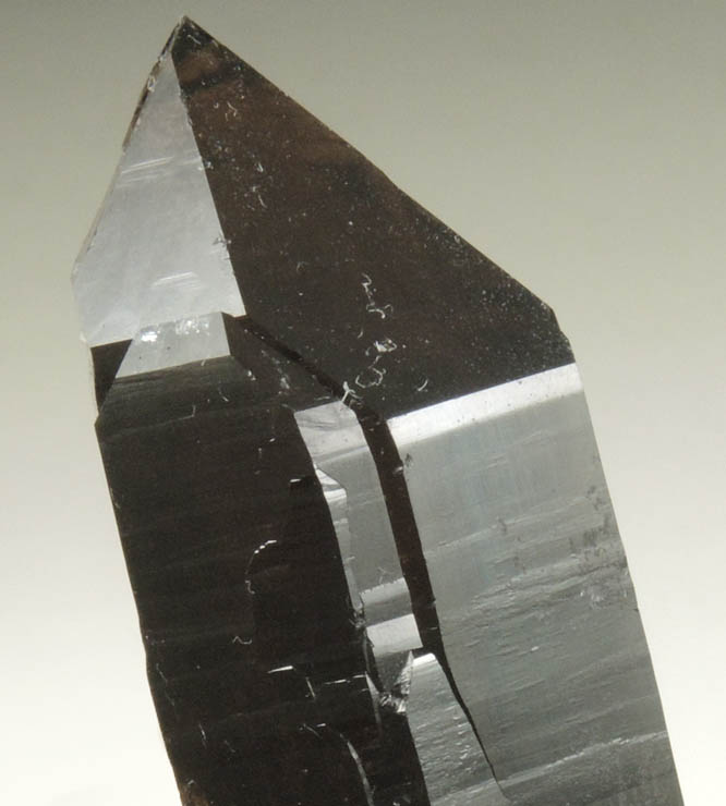Quartz var. Smoky Quartz (Dauphin� Law Twin) from Boulder at the Knob, Center Ossipee, Carroll County, New Hampshire