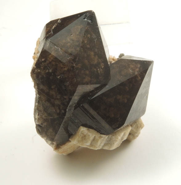 Quartz var. Smoky Quartz on Microcline from Boulder #2, Valley of Boulders, Center Ossipee, Carroll County, New Hampshire