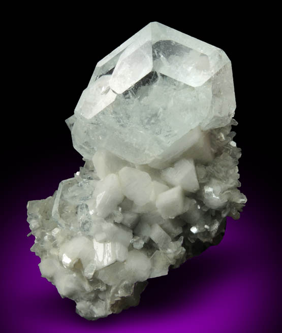Beryl var. Aquamarine on Muscovite from Xuebaoding Mountain near Pingwu, Sichuan Province, China