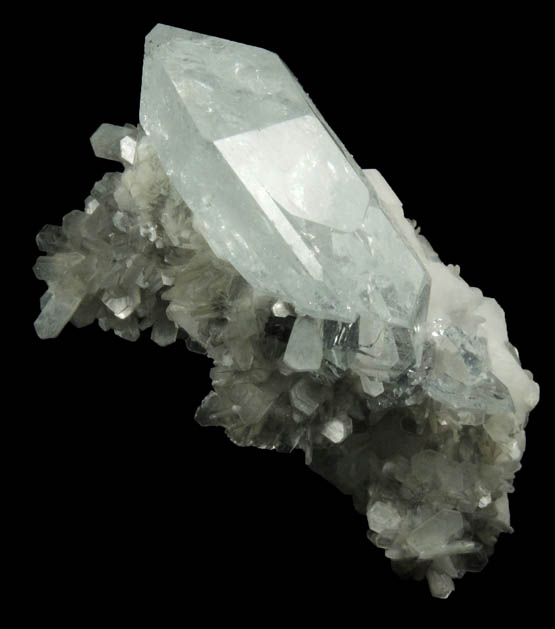 Beryl var. Aquamarine on Muscovite from Xuebaoding Mountain near Pingwu, Sichuan Province, China