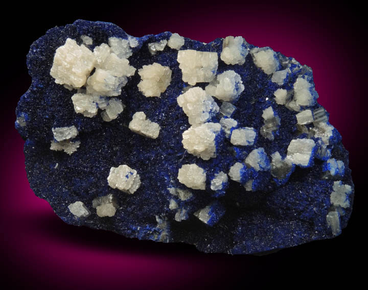 Cerussite on Azurite from Yanga Koubenza Quarry, M'Fouati, Bouenza, Brazzaville, Republic of Congo (Congo-Brazzaville)