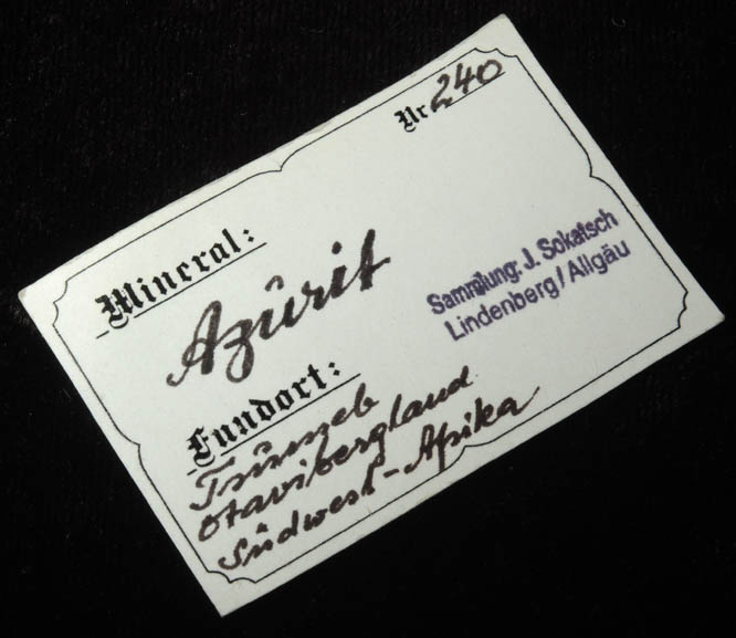 Azurite from Tsumeb Mine, Otavi-Bergland District, Oshikoto, Namibia